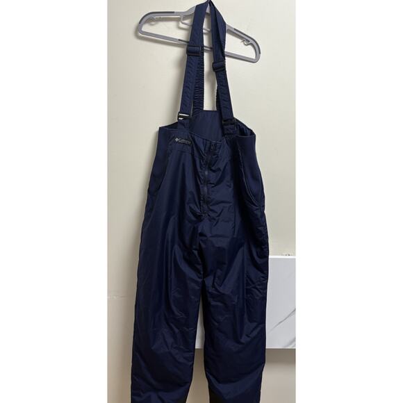 Vintage Columbia Womens Navy Insulated Snow Bib Overalls Size Large Ski Pants - Picture 1 of 5